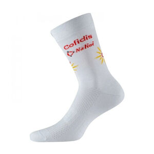 Nalini Cyklistické ponožky klasické - COFIDIS 2021 - bílá L-XL