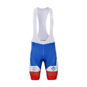 Bonavelo Cyklistické kalhoty krátké s laclem - GROUPAMA FDJ 2020 - modrá/červená/bílá S