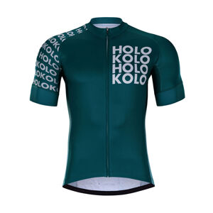 HOLOKOLO Cyklistický dres s krátkým rukávem - SHAMROCK - bílá/zelená/modrá 2XL