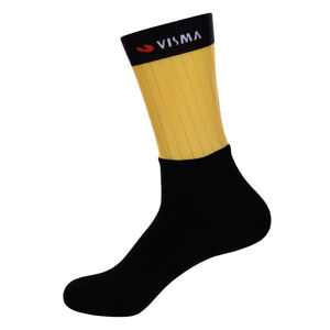 BONAVELO Cyklistické ponožky klasické - JUMBO-VISMA 2022 - žlutá/černá L-XL