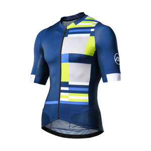 Monton Cyklistický dres s krátkým rukávem - MONDRIAN - modrá/bílá S