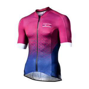 Monton Cyklistický dres s krátkým rukávem - GEO-SCALE CLARET - modrá/růžová