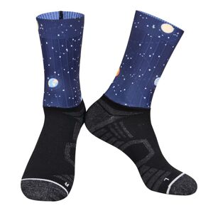MONTON Cyklistické ponožky klasické - SKULL - modrá/černá M