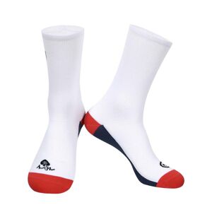 MONTON Cyklistické ponožky klasické - SKULL BADCAT - červená/modrá/bílá UNI