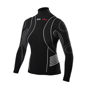 BIOTEX Cyklistické triko s dlouhým rukávem - TURTLENECK LADY - černá