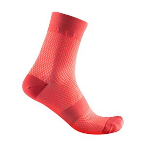 CASTELLI Cyklistické ponožky klasické - VELOCISSIMA 12 LADY - červená/růžová S-M