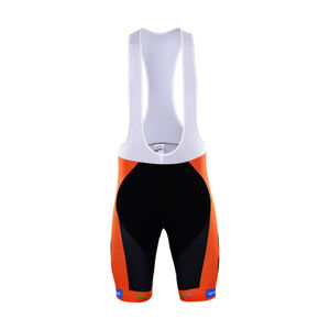 BONAVELO Cyklistické kalhoty krátké s laclem - CCC RENO 2017 - oranžová/černá