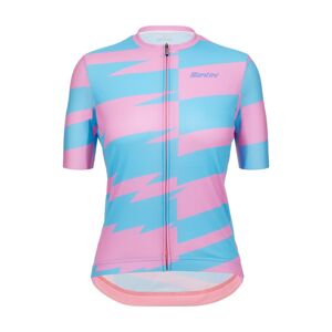 SANTINI Cyklistický dres s krátkým rukávem - FURIA SMART - tyrkysová/růžová 2XL