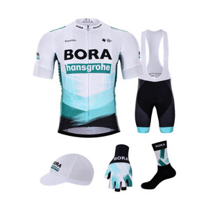 BONAVELO Cyklistický mega set - BORA 2021 - bílá/zelená/černá