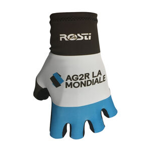 ROSTI Cyklistické rukavice krátkoprsté - AG2R 2019  - bílá/modrá/černá