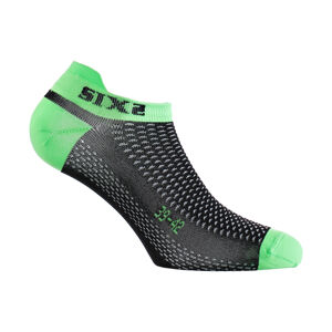 Six2 Cyklistické ponožky kotníkové - FANT S C - zelená/černá 43-46