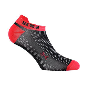 SIX2 Cyklistické ponožky kotníkové - FANT S C - černá/červená