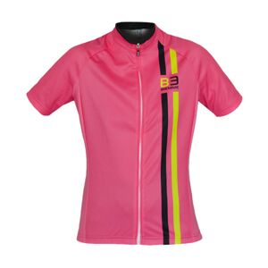 Biemme Cyklistický dres s krátkým rukávem - ITEM TWO LADY - žlutá/černá/růžová XS
