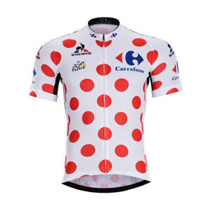 Bonavelo Cyklistický dres s krátkým rukávem - TOUR DE FRANCE  - červená/bílá XS