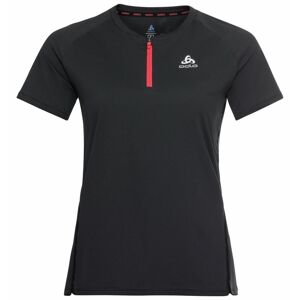 Dámské běžecké triko Odlo T-shirt crew neck s/s 1/2 zip AXALP TRAI Černá L