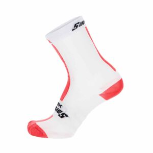 SANTINI Cyklistické ponožky klasické - X IRONMAN DEA - růžová/bílá 36-39
