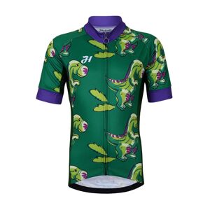 HOLOKOLO Cyklistický dres s krátkým rukávem - DINOSAURS KIDS - zelená XXS-115cm