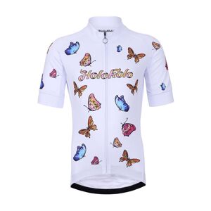 HOLOKOLO Cyklistický dres s krátkým rukávem - BUTTERFLIES KIDS - vícebarevná/bílá XS-125cm