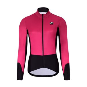 HOLOKOLO Cyklistická zateplená bunda - CLASSIC LADY - černá/růžová 2XL