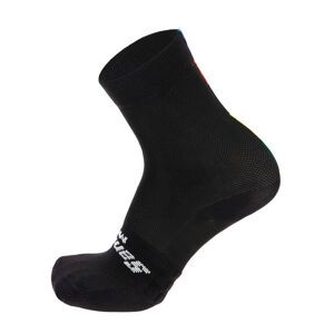 SANTINI Cyklistické ponožky klasické - UCI RAINBOW - černá 44-47