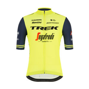 Santini Cyklistický dres s krátkým rukávem - TREK SEGAFREDO 2020 - žlutá/černá S
