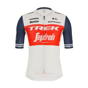 Santini Cyklistický dres s krátkým rukávem - TREK SEGAFREDO 2020 - modrá/červená/bílá XL