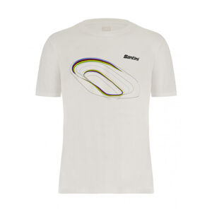 Santini Cyklistické triko s krátkým rukávem - TRACK UCI OFFICIAL - bílá XL